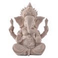 thumbnail image 1 of Escultura de resina de Ganesha, estilo arenisca, 7,5 x 6 x 9,5 cm, 1 of 1