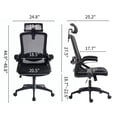 thumbnail image 5 of 2024 New Ergonomic Office Chair, 3D Headrest with Lumbar Support 5 Wheels Mesh Computer Chair, for Women Men Grown-ups in Home, Office, 5 of 6