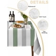 thumbnail image 2 of Sage Green Grey Striped Table Cloth, Minimalist Farmhouse Stripe Waterproof Tablecloth for Square Tables, Reusable Washable Fabric Table Cover for Restaurant Kitchen Dining Tables 60"x60", 2 of 6