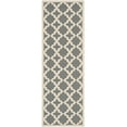 thumbnail image 3 of SAFAVIEH Courtyard Amanda Geometric Indoor/Outdoor Runner Rug, 2'3" x 14', Anthracite/Beige, 3 of 9