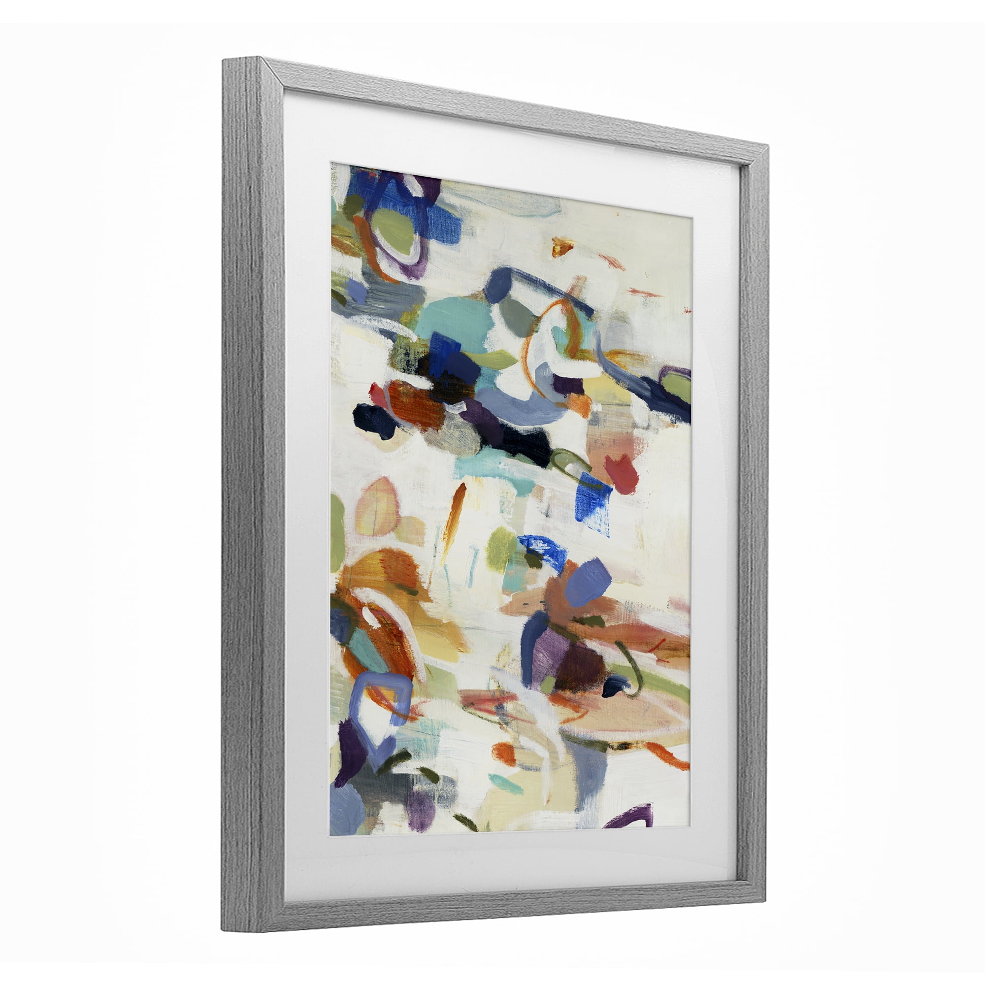Stupell Industries Flowing Stippled Brushstrokes Gray Framed Print Under Glass, design by Lisa Ridgers