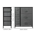 thumbnail image 2 of Ktaxon Dresser with 3 Big 4 Small Drawers - Furniture Storage Tower Unit,Steel Frame, Wood Top, Easy Pull Fabric Bins,Gray, 2 of 7