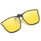 thumbnail image 4 of Gafas de sol grises con clip polarizadas para adultos con cara grande y redonda negra con montura negra de verano, 4 of 6