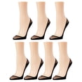 thumbnail image 3 of MeMoi Sheer Top Cotton Blend Sole No-Show Shoe Liner 7 Pack - Womens - Female (One Size, Nude/Black), 3 of 3