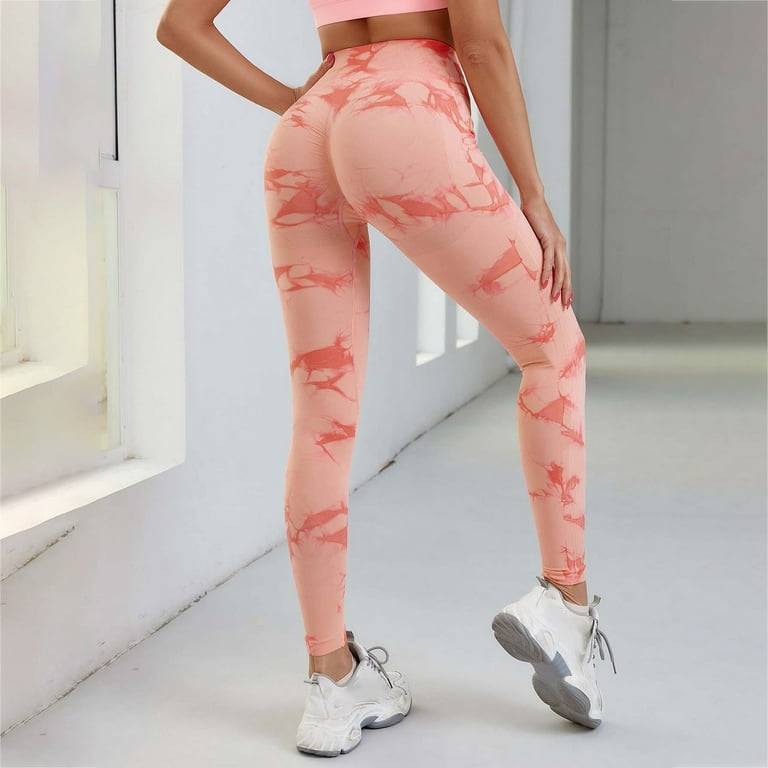 Pink Awareness Ribbon Pattern Womens Yoga Pants Crossover Flare