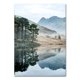 thumbnail image 1 of Paisaje de bosque de nieve nórdica, cartel de ciervos, Animal, lago, barco, hojas de Navidad, montaña, nieve, impresiones, pintura, decoración de imagen natural, 1 of 4