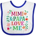 thumbnail image 3 of Inktastic Mimi and Papa Love Me Girls Baby Bib, 3 of 4