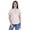 Heather Peach, variant on Inkmeso Solid Roll-Up Sleeve Tops For Women Round Hem Tshirt Summer Everyday Tee