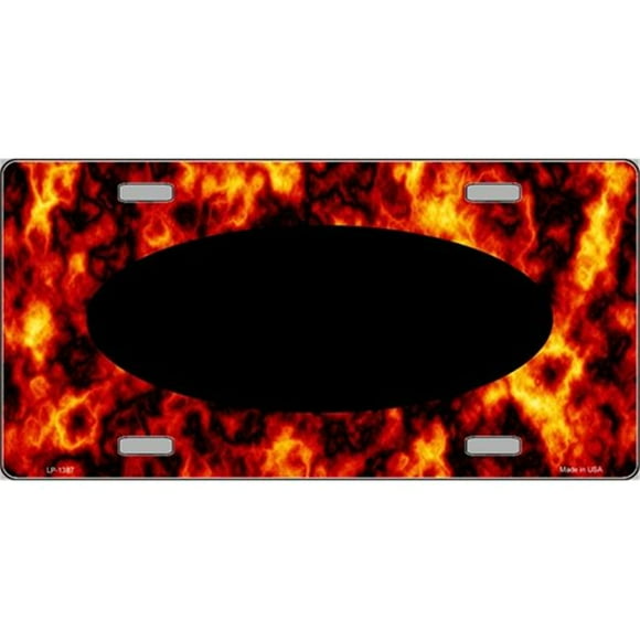 Fire Explosion- Ovals in the Middle- Flat Automotive License Plates Blanks for Customizing