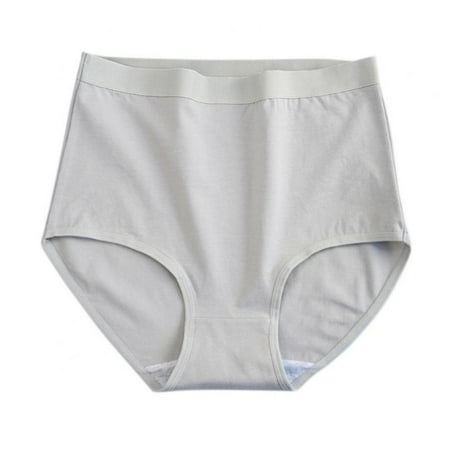 

Baywell Ladies Solid Color Wrapped Hip Panties High-rise Triangle Cotton Panties Gray 3XL