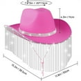thumbnail image 3 of Celivon Hat Bling Diamond Fringe Pink Cowgirl Hat Western Hat Glitter Pink Cowgirl Hat Men Women Roleplay Party, 3 of 3
