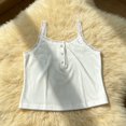 thumbnail image 4 of Endives Women's Tanks Top Lace Trim Ribbed Camisole Top with Button‑Front Slim Fit Cropped Top Basic Layer Summer Casual Daily Wear Tank Tops for Women Summer Sale, 4 of 7