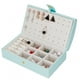 thumbnail image 5 of Leylor Joyero - Portátil de Viaje de Cuero PU Joyero de múltiples Capas Pendientes Anillos Collar Estuche de Almacenamiento Organizador(Azul Claro), 5 of 14