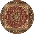 thumbnail image 1 of Ahgly Company Indoor Round Medallion Brown Traditional Area Rugs, 5' Round, 1 of 4