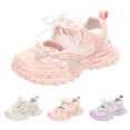 thumbnail image 2 of GiLiling Girls Closed-Toe Sandals, Breathable Mesh Synthetic Upper Pearl Bow Detail Adjustable Ankle Strap Non-Slip Thick Sole, Summer Casual Footwear (Pink, 11.5-12 Years), 2 of 8