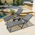 thumbnail image 2 of Textilene Outdoor Lounge Chaise Folding Reclining Chair with Adjustable Back1 piece, 2 of 8