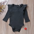 thumbnail image 3 of Kiapeise Newborn Baby Girl Autumn Winter Ruffle Knitted Romper Bodysuit Long Sleeve Jumpsuit Top One-Pieces, 3 of 6