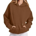thumbnail image 6 of Womens Oversized Hoodies Hidden Zipper Pockets Hooded Sweatshirts Long Sleeve Pullover Tops 2025 Fall Winter Clothes, 6 of 9