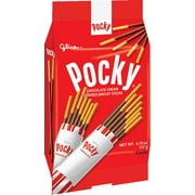 Glico Pocky, Chocolate Cream Covered Biscuit Sticks, 9 Individual Packs, 4.13 Ounce Bag - 5 Count Display Box