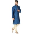 thumbnail image 5 of SKAVIJ Men's Kurta Pajama Set for Men Indian Traditional Wear Party Dress Turquoise S, 5 of 6