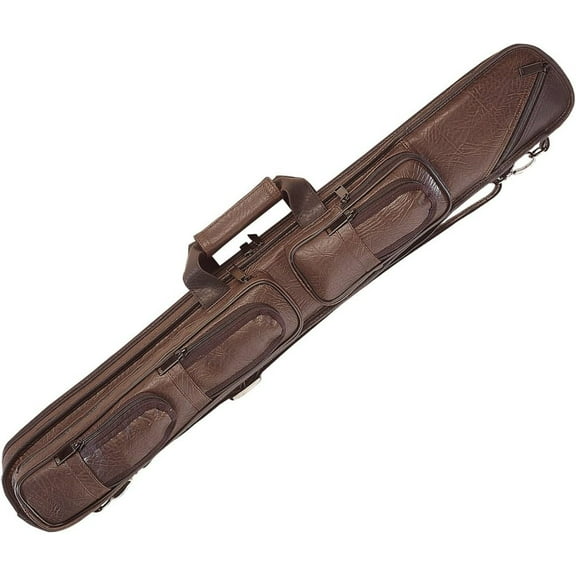 Lucasi Brown Leatherette Soft Pool Cue Case with Black Accents, 2B/2S (LC4)