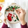 thumbnail image 5 of Yucurem Christmas DIY Embroidery Starter Kit for Adults & Beginners, DIY Needlepoint Kit with Embroidery Hoop Thread Needle for Craft Lover Gifts (Christmas Stockings), 5 of 6