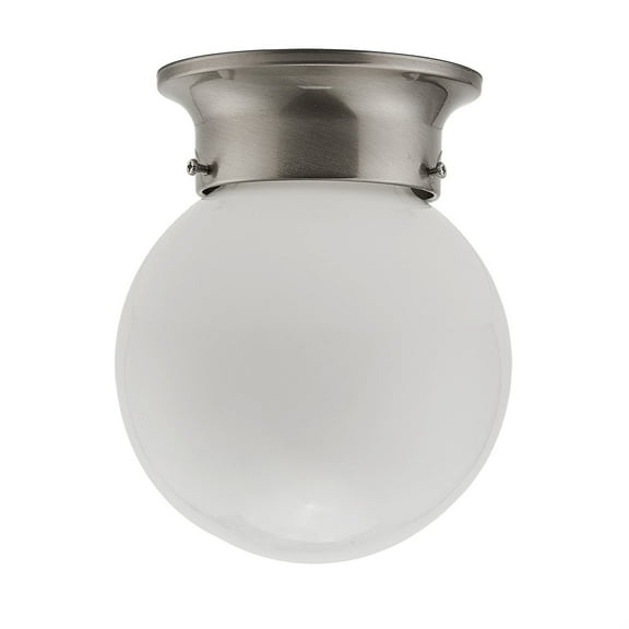 Miseno FLCLGLOBE6BN 6 in. 60W Flush Mount Ceiling Fixture - Brushed Nickel