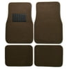 BDK MT-100-DB Classic Dark Beige Carpet Floor Mats with Vinyl Heel Pad for Car SUV Truck Van, Universal Fit Front & Rear Liner