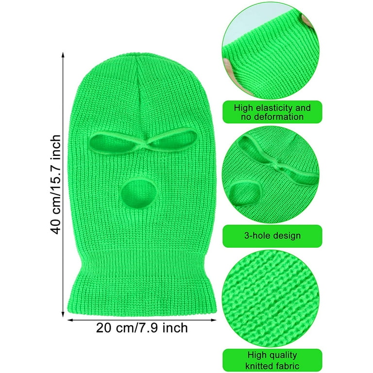 Syhood 2 Pack 1 Hole Knitted Green & Orange Face Mask Unisex Adult One Size  NEW