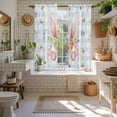 thumbnail image 4 of Easter Kitchen Curtains 63 Inch Length, Spring Rabbits Ears Feet Floral Blue Lattice Tiers Curtains for Living Room Berdoom Bathroom, Light Filtering Drapes Window Treatment 2 Panels 42"Wx63"L, 4 of 8