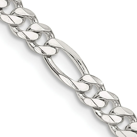 Sterling Silver 4.5mm Figaro Chain (18 X 4.5) Made In Italy qfg120-18