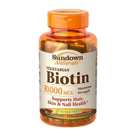Sundown Naturals Maximum Strength 10,000 Mcg Biotin Capsules Vegetarian, 120 Ea