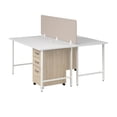 thumbnail image 2 of Hustle 2 Person Computer Desk with Drawers in White/Elm - Engineered Wood, 2 of 9