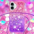 thumbnail image 4 of Funda para iPhone 16 Brillantina Líquida Divertida Reluciente y con Cristales en Movimiento Cuerpo Cruzado con Cordón Ajustable, 4 of 5