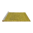 thumbnail image 2 of Ahgly Company Machine Washable Indoor Round Solid Yellow Modern Area Rugs, 7' Round, 2 of 4