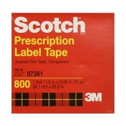 Scotch Prescription Label Tape, Acetate Film Tape, Transparent 800, 1 ? In by 2 1/2 In, 1 Ea