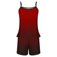 thumbnail image 5 of WRKEKC Lounge Sets for Women Polka Dot Print Sleeveless Spaghetti Strap Top with Color Block Shorts for Sleepwear and Home, 5 of 5