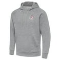 thumbnail image 2 of Men's Antigua Heather Gray Mississippi State Bulldogs Victory Swinging Bully Pullover Hoodie, 2 of 3