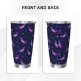 thumbnail image 3 of Daiia Eggplant Printed 20oz Insulated Coffee Cup with Straw Topper, Fully Spill Proof Travel Coffee Mug, Stainless Steel Tumbler for Work Home Outdoor Car-Without Straw, 3 of 8