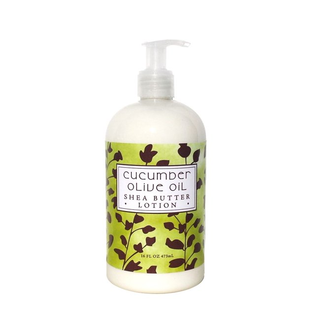 Greenwich Bay Trading Company Greenwich Bay ACEITE DE OLIVA Manteca de karité Loción para manos y cuerpo enriquecida con manteca de cacao oz pepino 16 fl oz