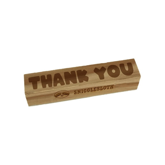 Bold Fun Capitalized Thank You Rectangle Rubber Stamp Stamping Scrapbooking Crafting - Large 3.75in
