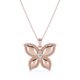 thumbnail image 1 of JeenMata Collar con Colgante de Mariposa Enamorada con Moissanita de Talla Brillante Redonda Bañada en Oro Rosa de 18 K sobre Plata, 1 of 4