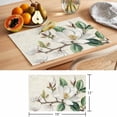 thumbnail image 6 of White Floral Placemats Set of 2, Magnolia Bud Green Leaf Non-Slip Place Mats Washable Table Mats for Kitchen Dining Table Decorations Indoor/Outdoor, 6 of 9
