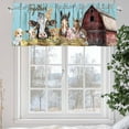 thumbnail image 5 of Farm Barn Valances for Windows, 42 x 12in, Cow Pig Horse Sheep Farmhouse Animal Wood Board Rod Pocket Kitchen Valance Curtain Light Filtering Window Treatments for Living Room Bedroom, 1 Panel, 5 of 7