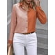 thumbnail image 5 of Camisas con Botones para Mujer, Blusas de Larga, Blusas Casuales Lisas para Oficina y Trabajo Naranja L, 5 of 7