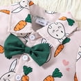thumbnail image 5 of Toddler Boy 2 Piece Clothing Sets Rabbit Print and Bow Tie Button Down Shirt with Matching Shorts Little Boy Easter Clothes, 5 of 6