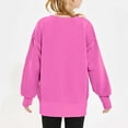 thumbnail image 4 of Ixbnca Girls Oversized Sweatshirt Long Sleeve Crewneck Kids Lightweight Side Slit Pullover Sweatshirts Tops, 4 of 7
