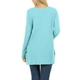 thumbnail image 5 of J. METHOD Women’s Knit Sweater Long Sleeve Round Neck Thermal Waffle Warm Casual Tunic Pullover Side Slit Knitted Top NEWT392 Iceblue M, 5 of 5