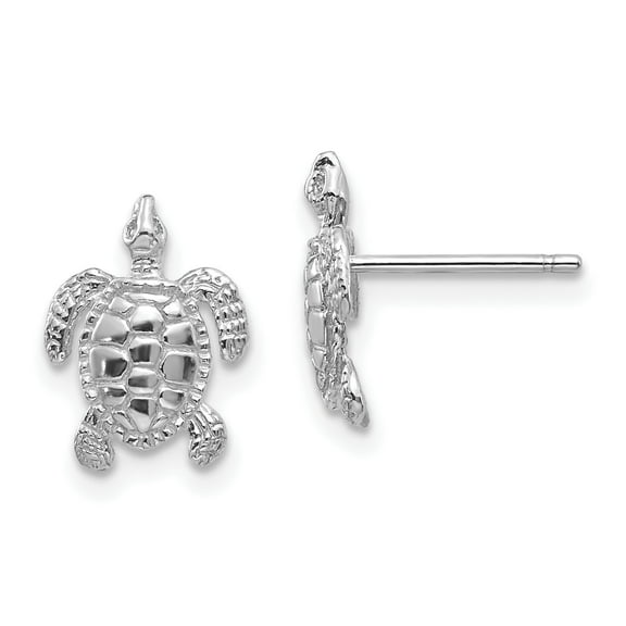 Primal Gold 10 Karat White Gold Turtle Post Earrings