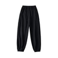 thumbnail image 1 of LOVZFMLL Women's Pants, Fall/Winter Drawstring Elastic Waist Loose Cuffed Thick Pants Black, S, 1 of 4
